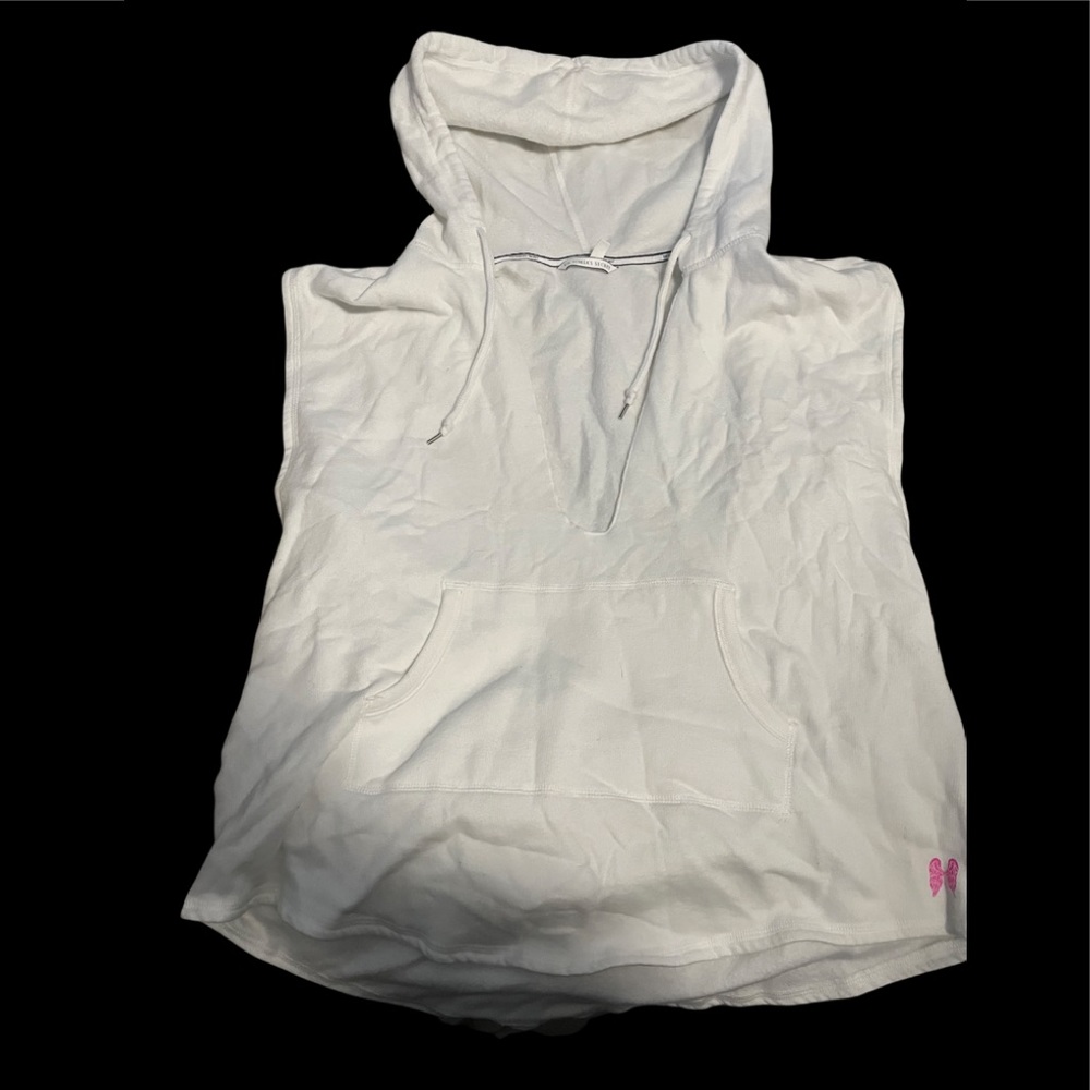 Victoria’s Secret PINK sleeveless white hoodie L